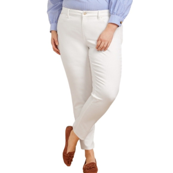 Talbots Signature W slim stretch‎ ankle white denim jeans plus size 20 22 new!!! - Picture 1 of 12